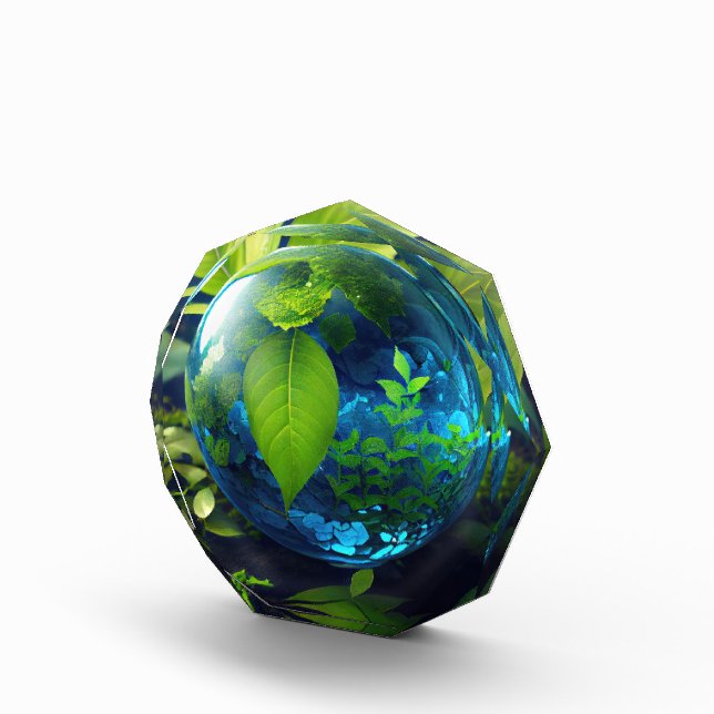 Pretty Earth Day Nature Marble Acrylic Award (Right)