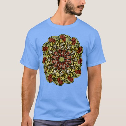 Pretty Earth Tone Mandala Design T_Shirt
