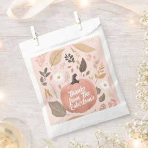 Pretty Earthy Pumpkin Foliage Thanksgiving Party  Favor Bag