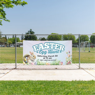 Pretty Easter Egg Hunt Outdoor Banner, Spring Banner