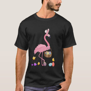 Pretty Easter Flamingo with Bunny Ears and Easter  T-Shirt