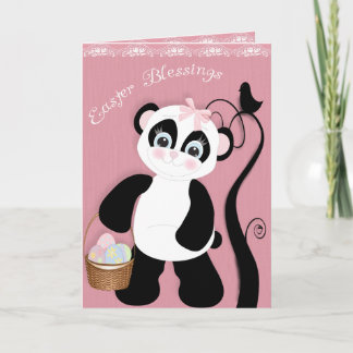 Pretty Easter Panda Holiday Card