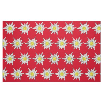 Pretty edelweiss red and white floral pattern fabric