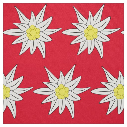 Pretty edelweiss red and white floral pattern fabric
