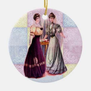 Pretty Edwardian Fashions Ceramic Ornament