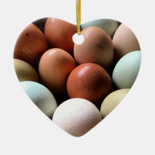 Pretty Eggs From Chicken Farm Ceramic Ornament