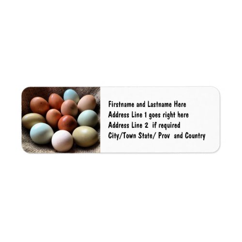 Pretty Eggs From Chicken Farm Label