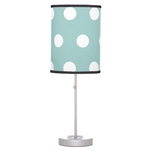 Pretty Eggshell Blue White Polka Dots      Table Lamp
