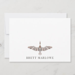 Pretty Elegant Brush Painted Bird Note Card