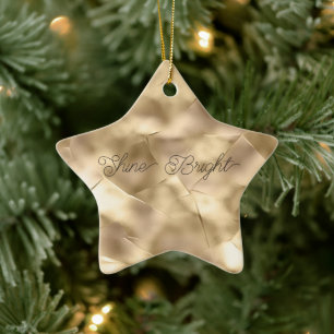 Pretty Elegant Champagne Gold Glam  Ceramic Ornament