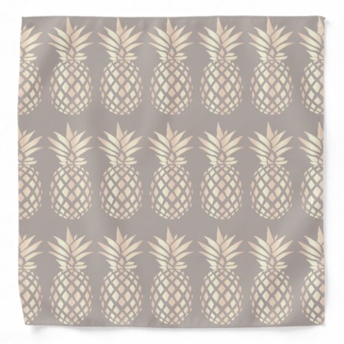 Pretty elegant copper rose gold pineapple  grey bandana