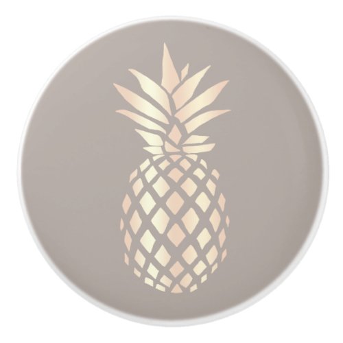 Pretty elegant copper rose gold pineapple  grey ceramic knob