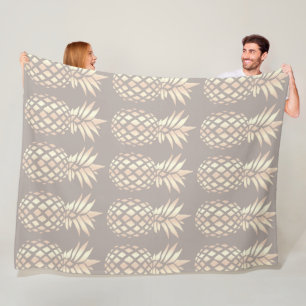 Pretty elegant copper rose gold pineapple & grey fleece blanket