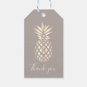 Pretty elegant copper rose gold pineapple & grey gift tags