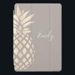 Pretty elegant copper rose gold pineapple & grey iPad pro cover<br><div class="desc">Modern faux copper rose gold pineapple.</div>