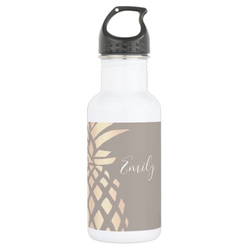 Pretty elegant copper rose gold pineapple  grey stainless steel water bottle