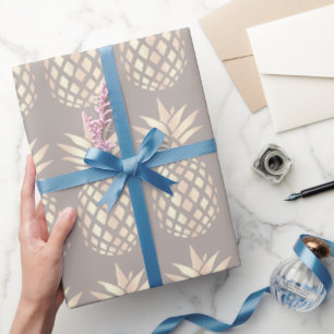 Pretty elegant copper rose gold pineapple & grey wrapping paper