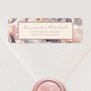 Pretty Elegant Floral Blush Return Address  Label