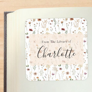 Pretty Elegant Floral From The Library Bookplate