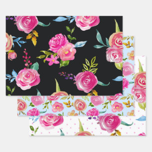 Pretty Elegant Floral Wrapping Paper Sheets