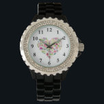 Pretty Elegant Heart Floral Bouquet Watch<br><div class="desc">This design features a pretty spring floral bouquet in the shape of a heart in soft colors of pinks and greens. Elegant and classy with a touch of femininity.</div>