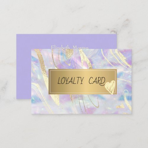 Pretty Elegant Opal Gold Frame Loyalty Card