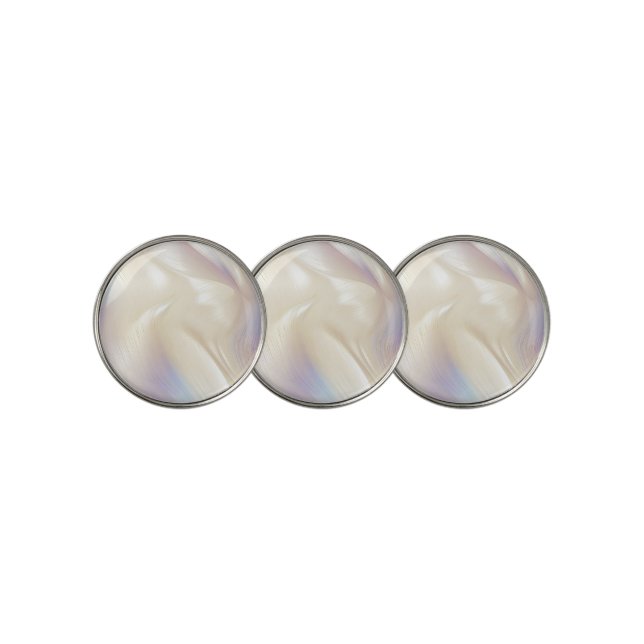Pretty Elegant Pearl Aqua Blue Purple Swirl Golf Ball Marker (3 Up)