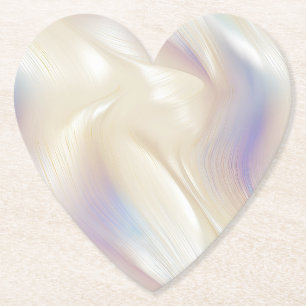 Pretty Elegant Pearl Aqua Blue Purple Swirl Paper Coaster