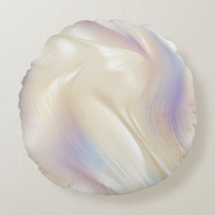 Pretty Elegant Pearl Aqua Blue Purple Swirl Round Pillow