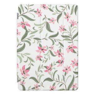 Pretty Elegant Pink Floral Pattern White iPad Pro Cover