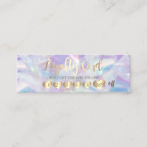 Pretty Elegant Professional Hearts Holographic Loyalty Card