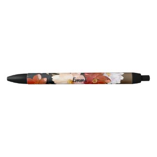 Pretty & Elegant Red White Pink Floral Custom Name