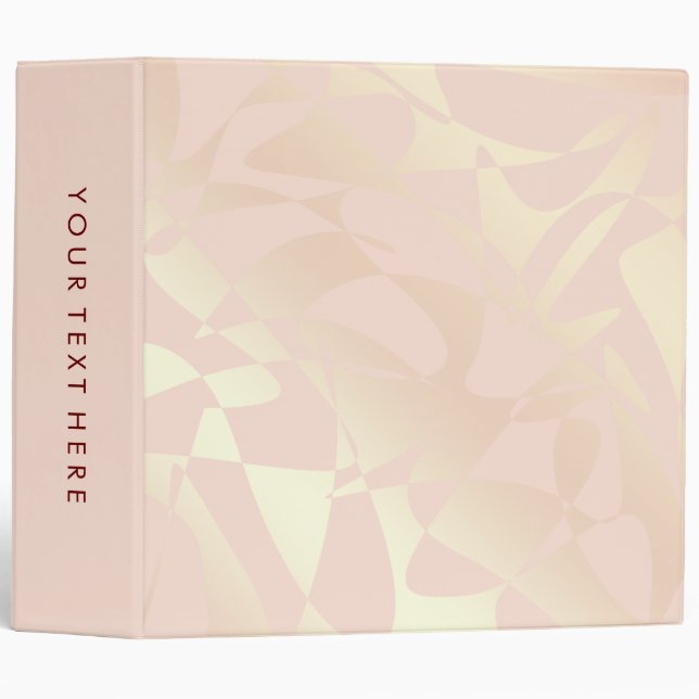 Pretty elegant stylish rose gold pattern 3 ring binder (Front/Spine)