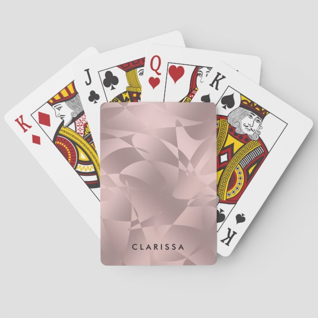 Pretty elegant stylish rose gold pattern poker cards (Back)