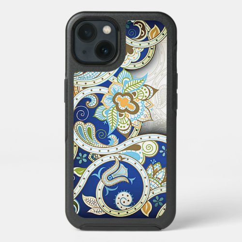 Pretty Elegant Vintage Nouveau Deco Floral Pattern iPhone 13 Case