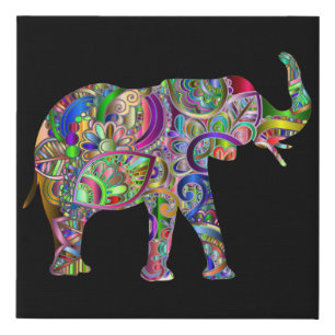 Pretty elephant canvas (black)