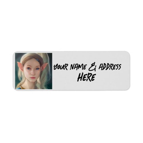 PRETTY ELF GIRL RETURN ADDRESS LABELS