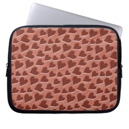 Pretty Embedded Red Hearts Pattern Pink Laptop Sleeve