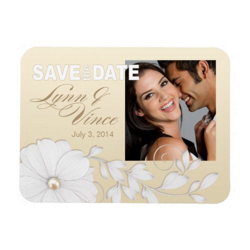 Pretty Embossed Posy Save the Date Magnet