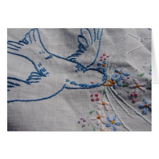 Pretty Embroidery Bird Cards (Front Horizontal)