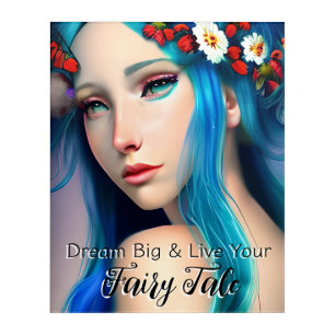 Pretty Enchanted Girl with Flowers Fairy Tale Acrylic Print