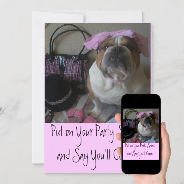 Pretty English Bulldog Party Invitations Zazzle