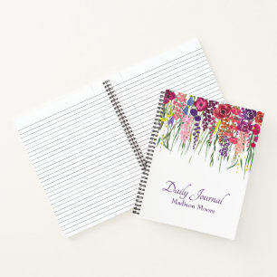 Pretty English Floral Garden Illustration Journal/ Notebook
