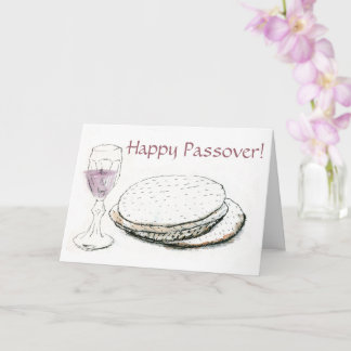 Pretty English Greeting Pesach Passover  Card