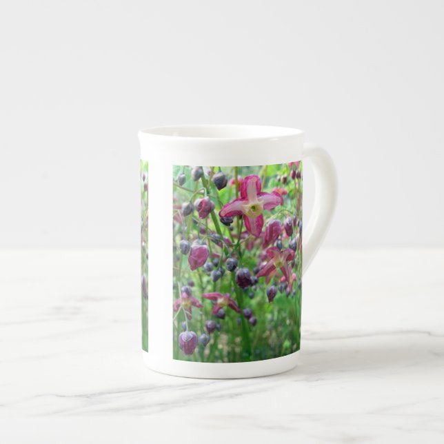 Pretty Epimedium (Fairy Wings) Spring Flower Photo Bone China Mug (Front Right)