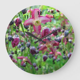 Pretty Epimedium (Fairy Wings) Spring Flower Photo Large Clock
