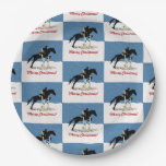 Pretty Equestrian Horse Jumper Christmas Paper Plates