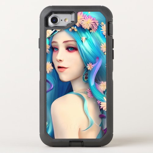 Pretty Ethereal Girl with Flowers in her Hair OtterBox Defender iPhone SE87 Case