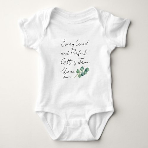 Pretty Eucalyptus Bible Verse Baby Girl Baby Bodysuit