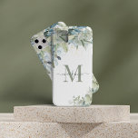Pretty Eucalyptus Botanical Floral Monogram iPhone 13 Pro Max Case<br><div class="desc">Elegant Eucalyptus Botanical Floral Monogram Cell Phone Case featuring our lovely sage eucalyptus green and dusty blue greenery and modern typography. Easy to customize with your information for a simply elegant phone case. Please contact us at cedarandstring@gmail.com if you need assistance with the design or matching products.</div>
